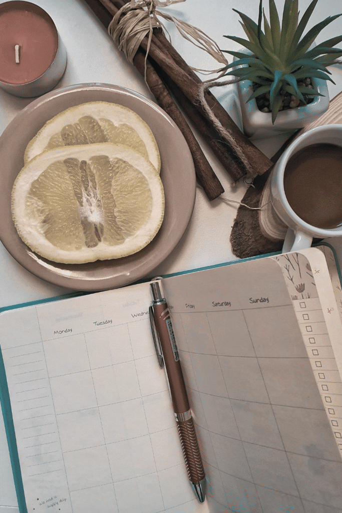 weekly planner for calm content creation